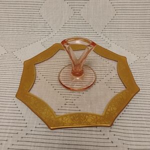 Vintage Tiffin Franciscan Rambler Rose Pink Depression Glass Tid Bit Tray 1930's